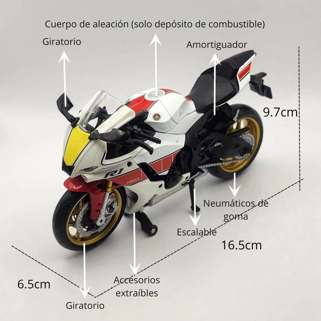 Moto Yamaha YZF-R1M Colección Escala 1/12