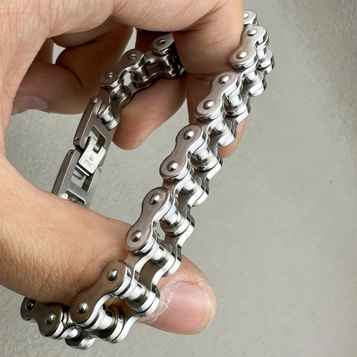 Pulsera Biker Plateado